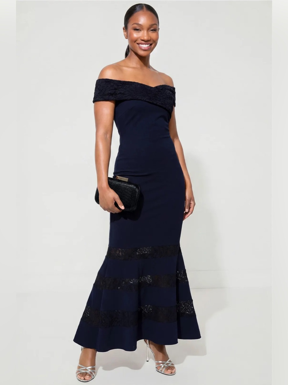 RTR Ralph Lauren Navy Crossover Gown (0422)